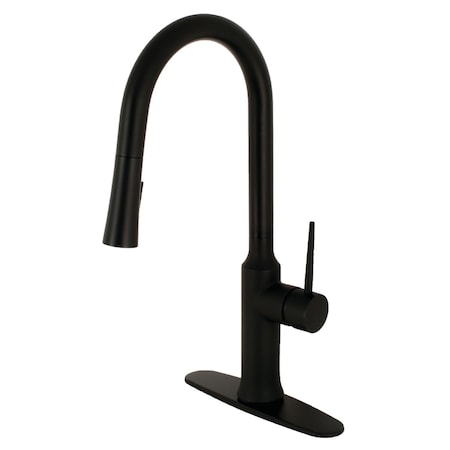 Gourmetier LS2720NYL Single-Handle Pull-Down Kitchen Faucet, Matte Black LS2720NYL